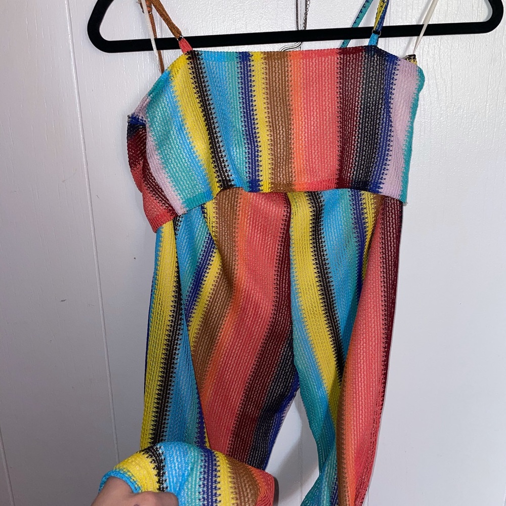2 piece groovy crop top set